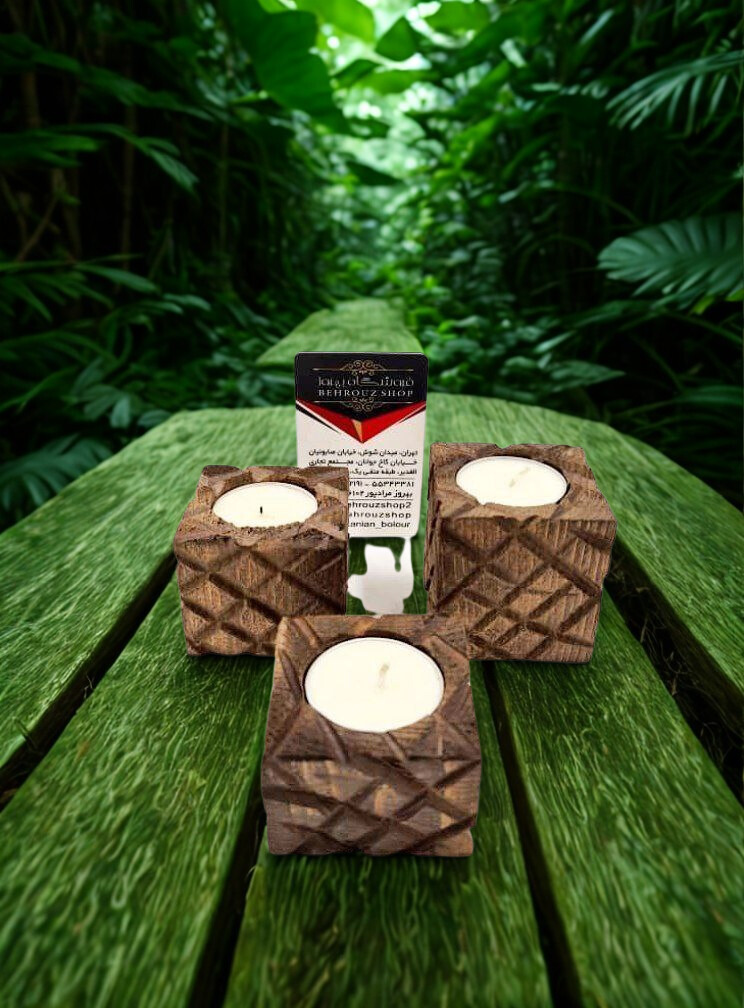 جا شمعی چوبی