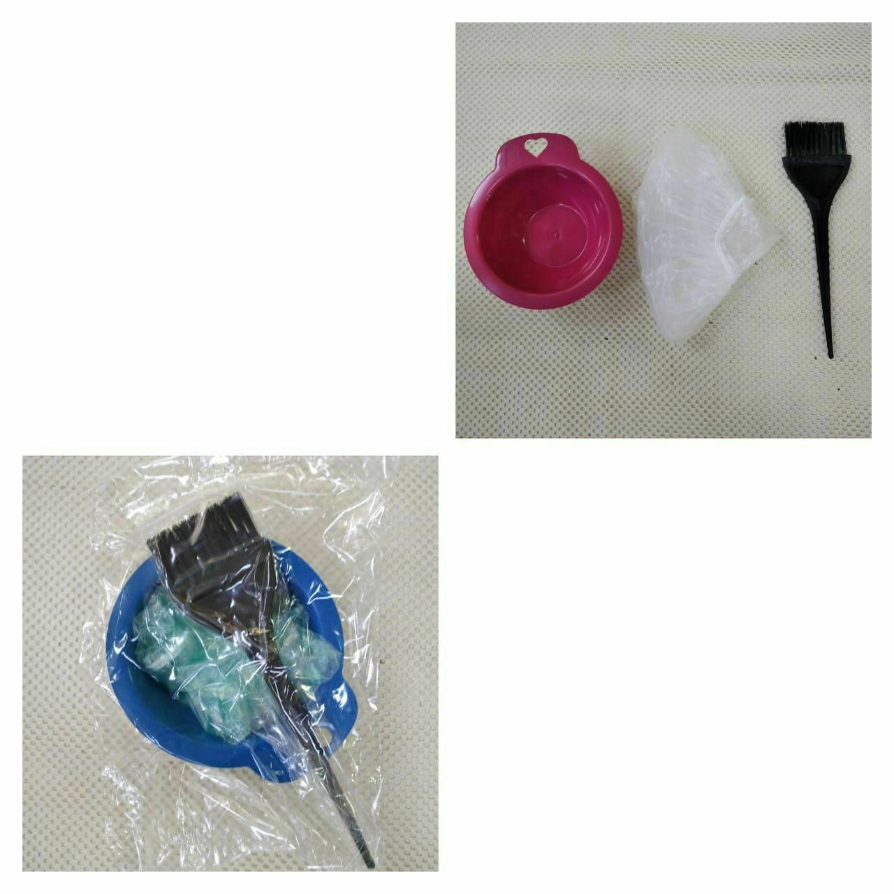 فرچه و کاسه رنگ مو